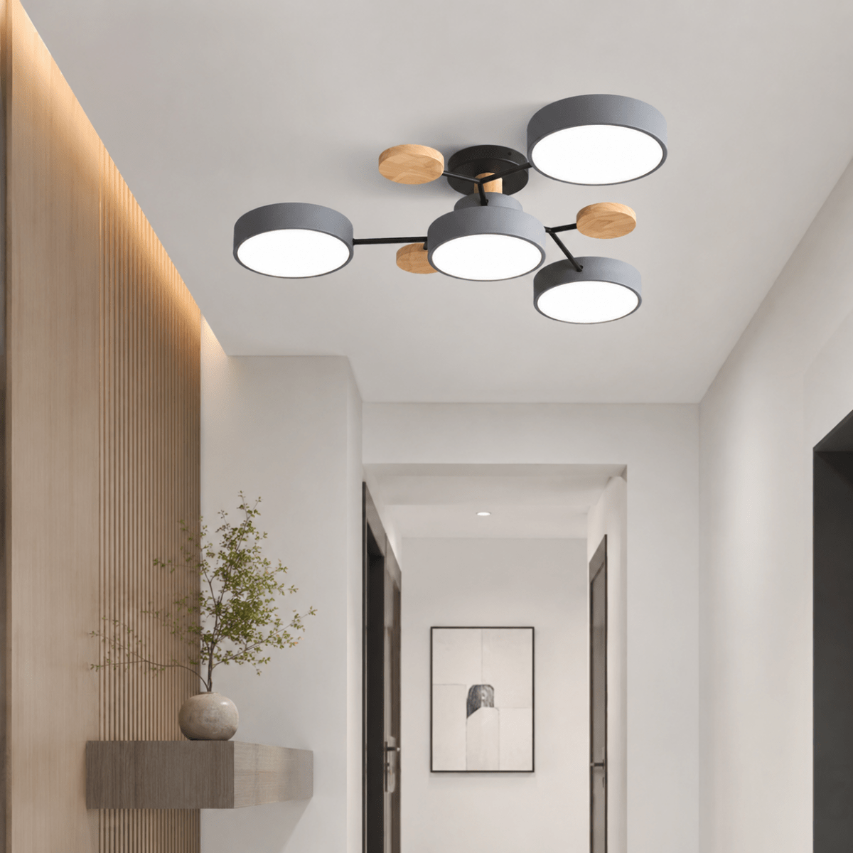 Round LED Ceiling Light with Minimalist Multi-Cup Design