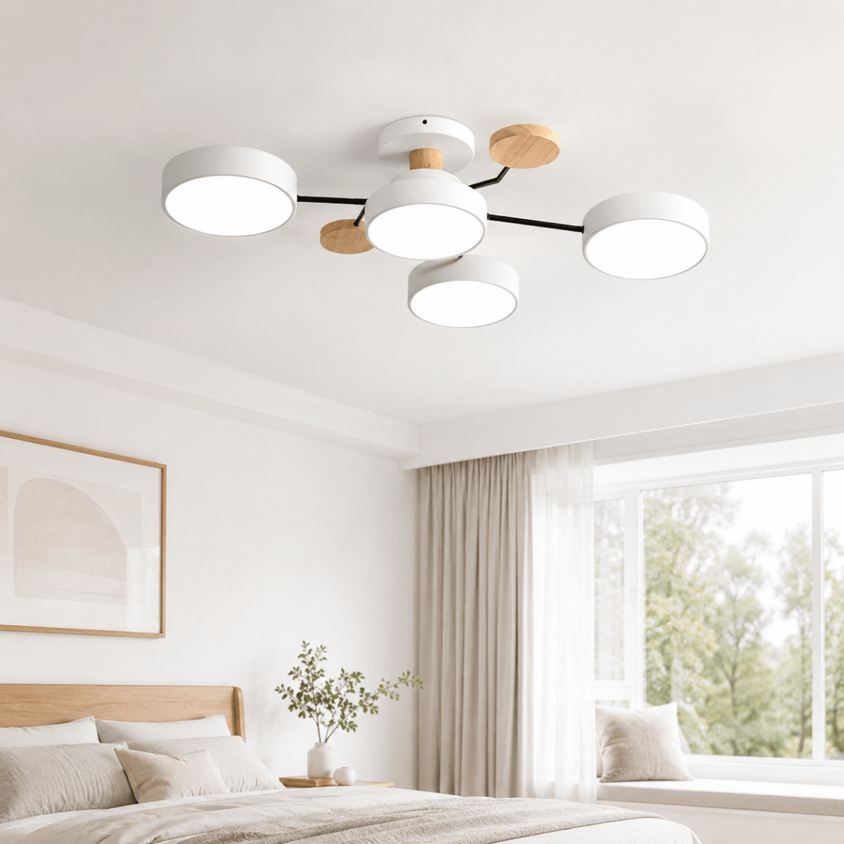 Round LED Ceiling Light with Minimalist Multi-Cup Design