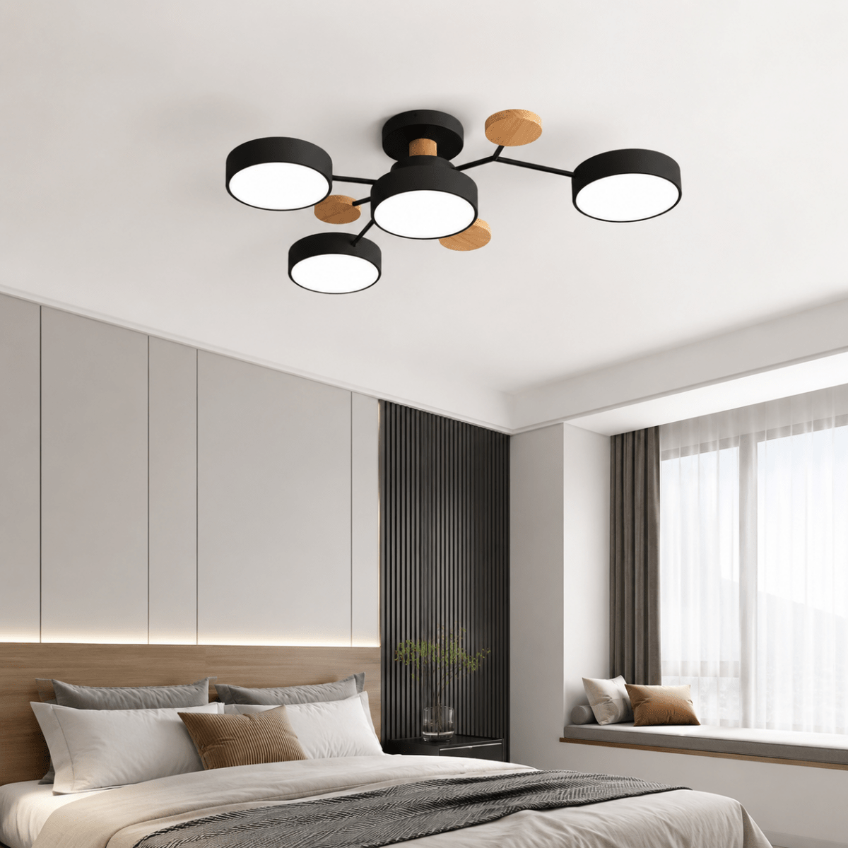 Round LED Ceiling Light with Minimalist Multi-Cup Design
