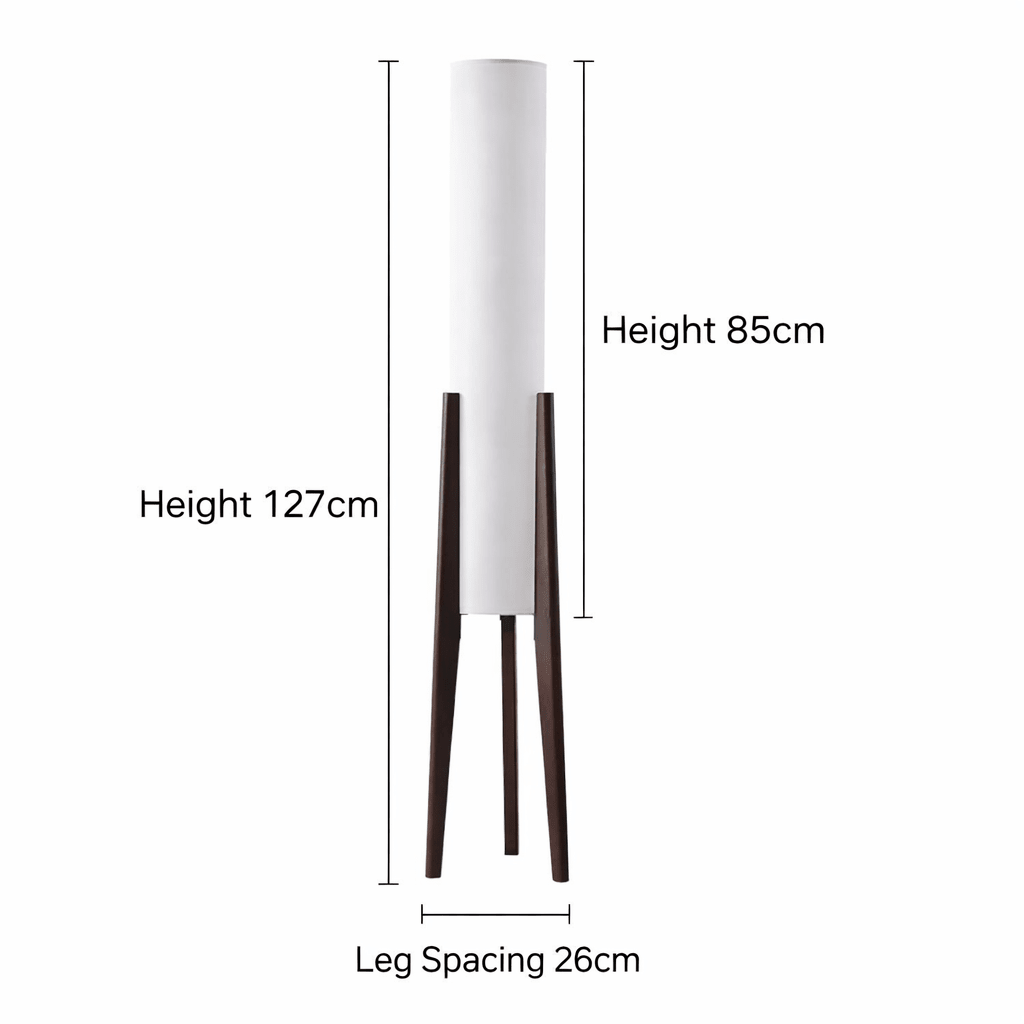 Scandinavian Walnut Floor Lamp with Dimmable LED Light