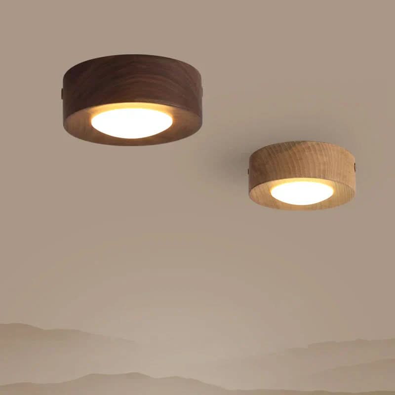 Energy-Saving Walnut Wood LED Lighting Fixture