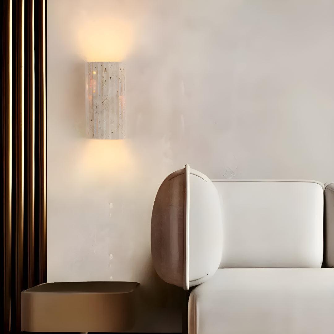 Natural Stone Wall Sconce With Warm LED Glow and Energy-Efficient Design