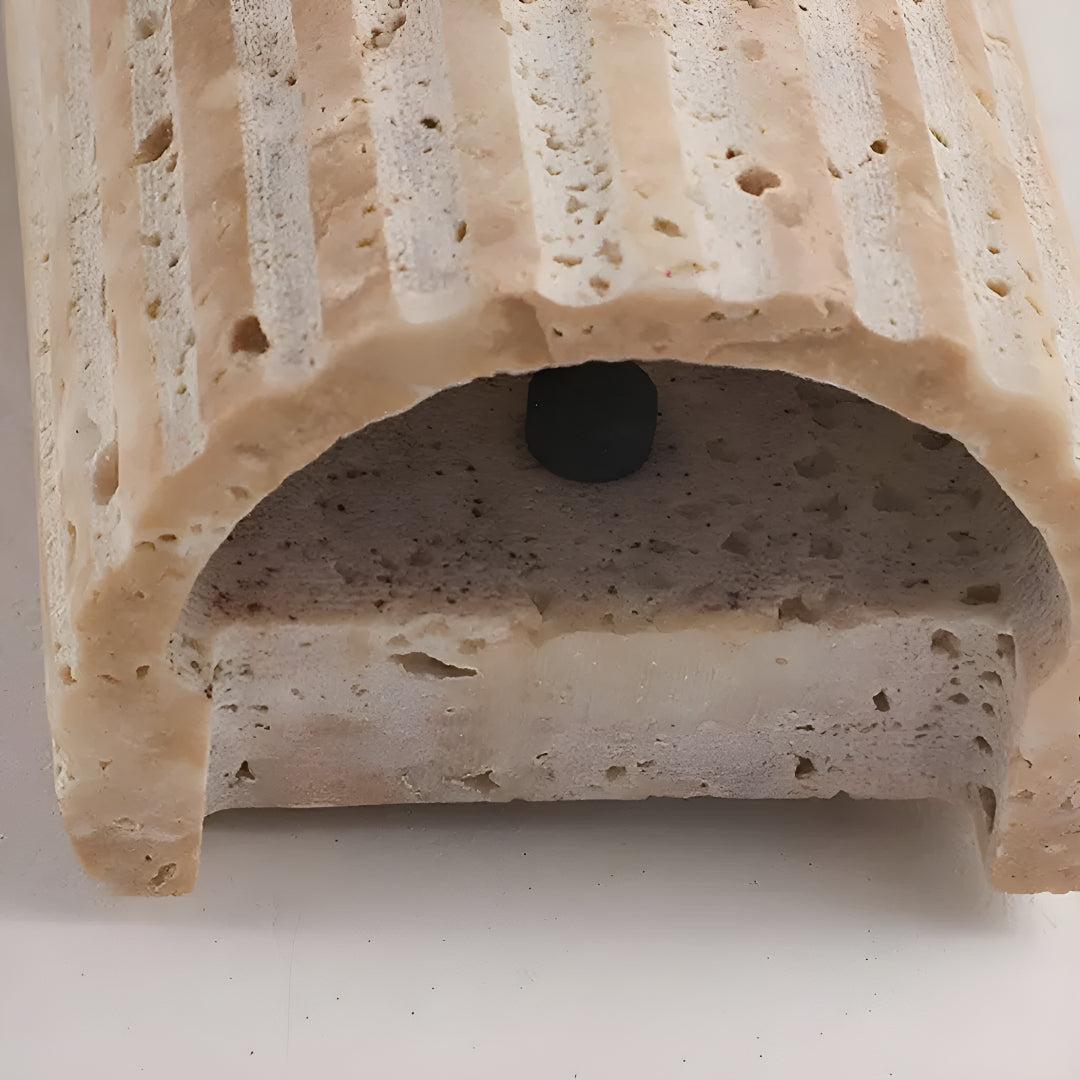 Natural Stone Wall Sconce With Warm LED Glow and Energy-Efficient Design