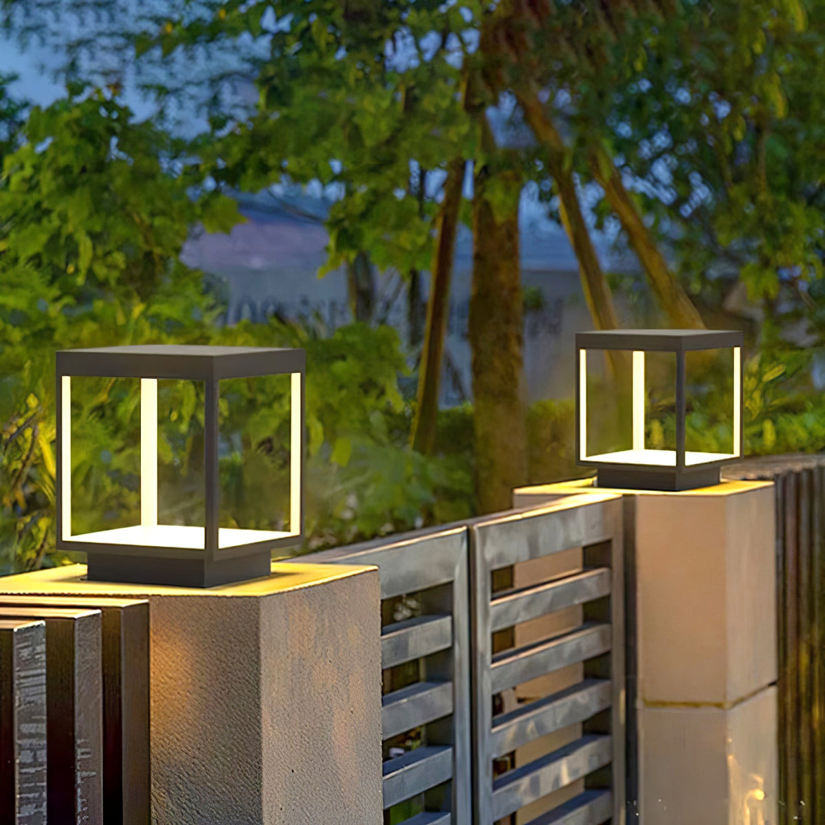 Square Frame Post Outdoor Light