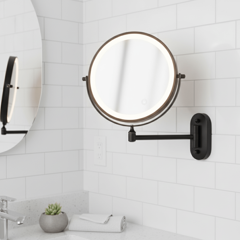 LED Magnifying Mirror with Adjustable Lighting