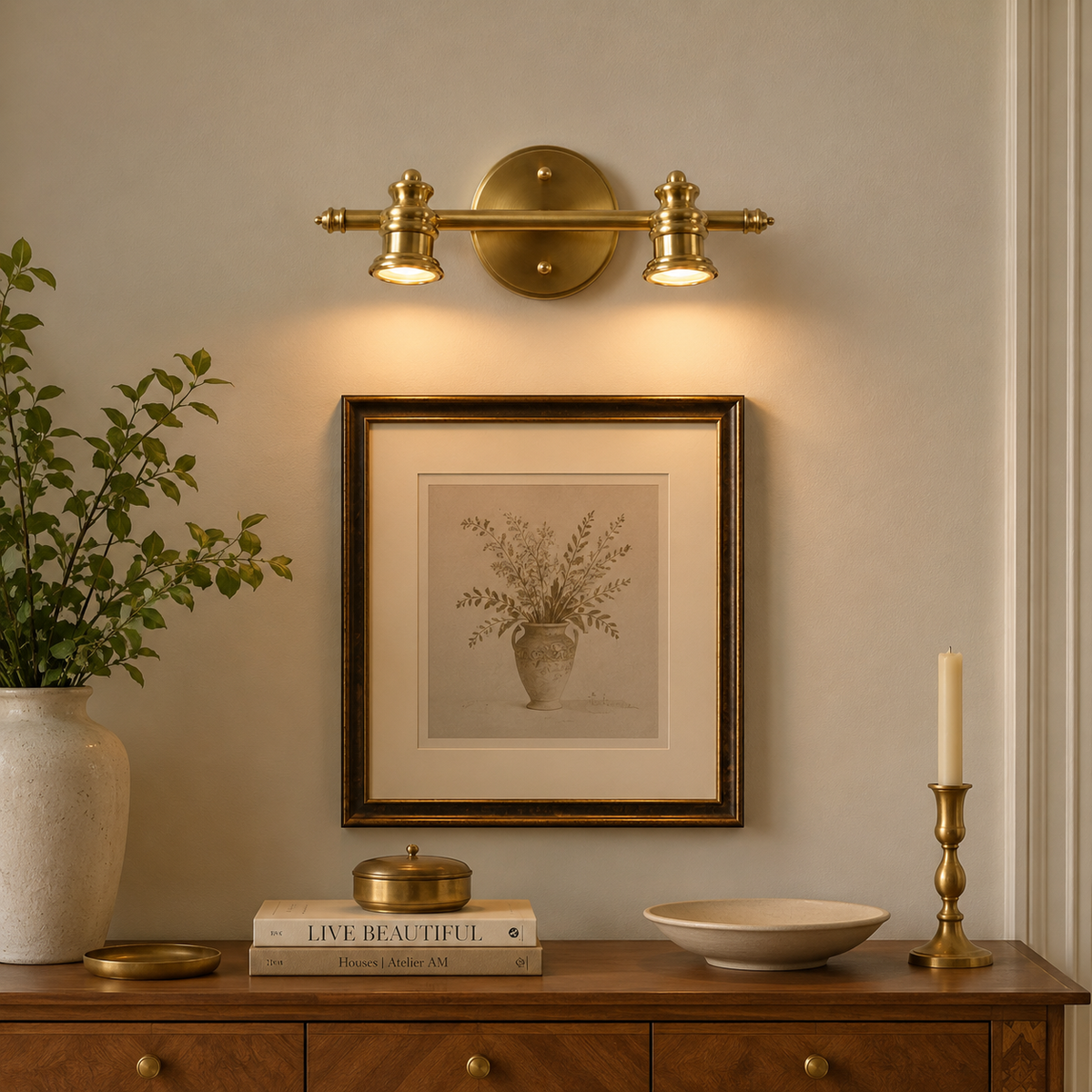 Halston Brass Wall Light