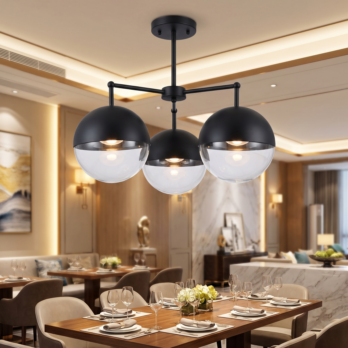 Restaurant Art LED Pendant Light Matt Black lifestyle