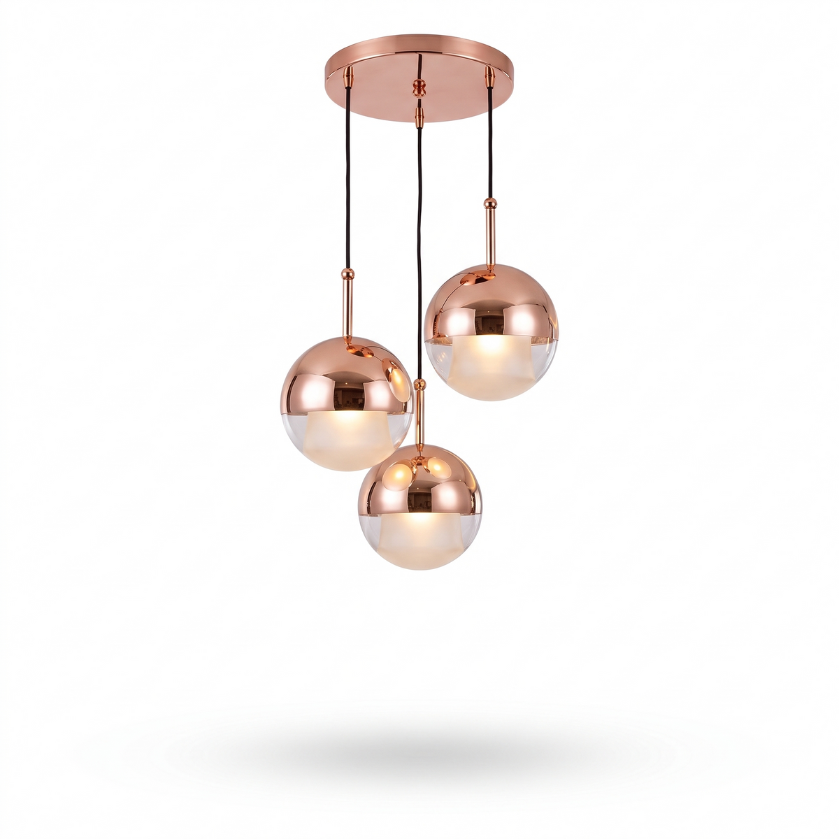 Restaurant Art LED Pendant Light Rose Gold white background fixed