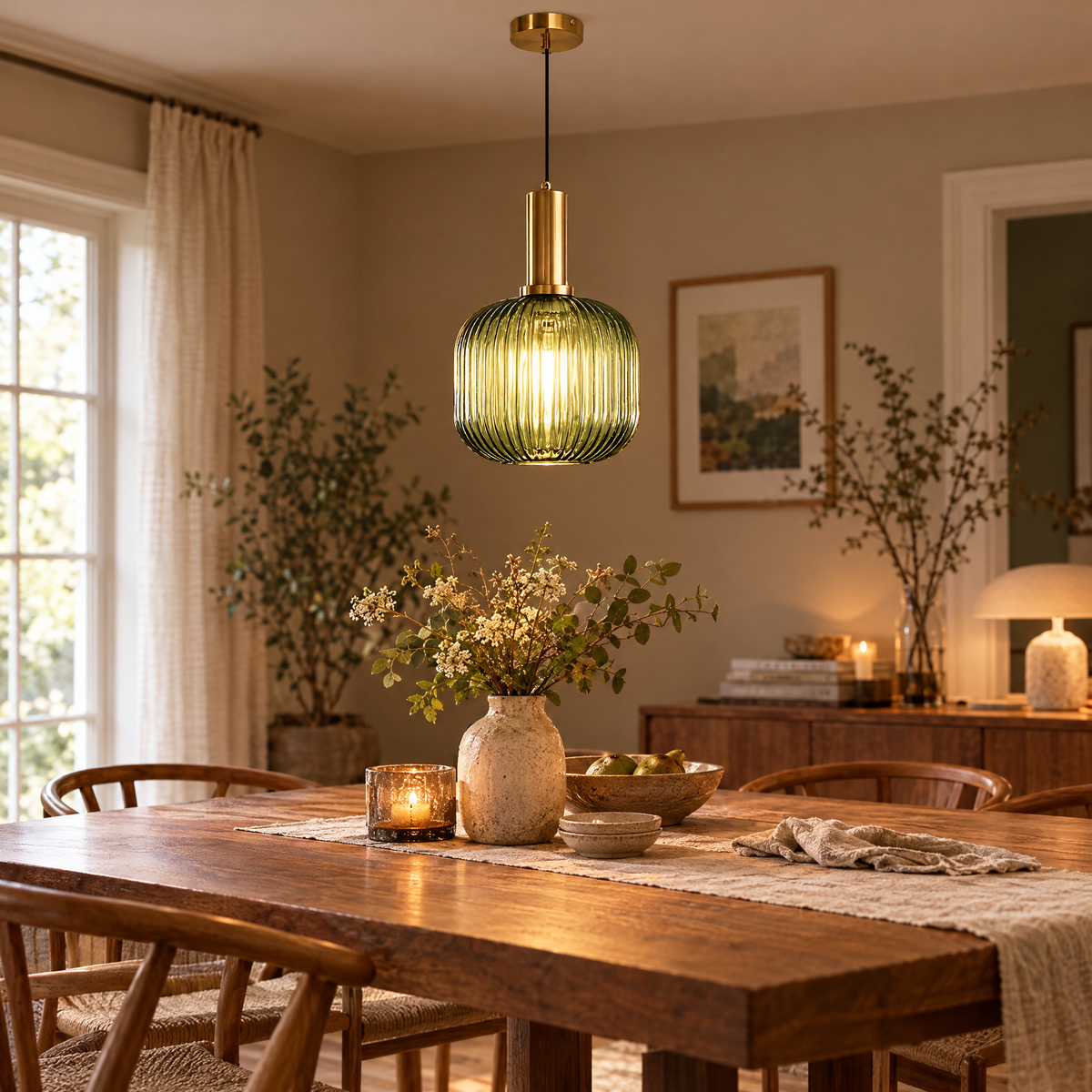 Striped Glass Pendant Light | lifestyle