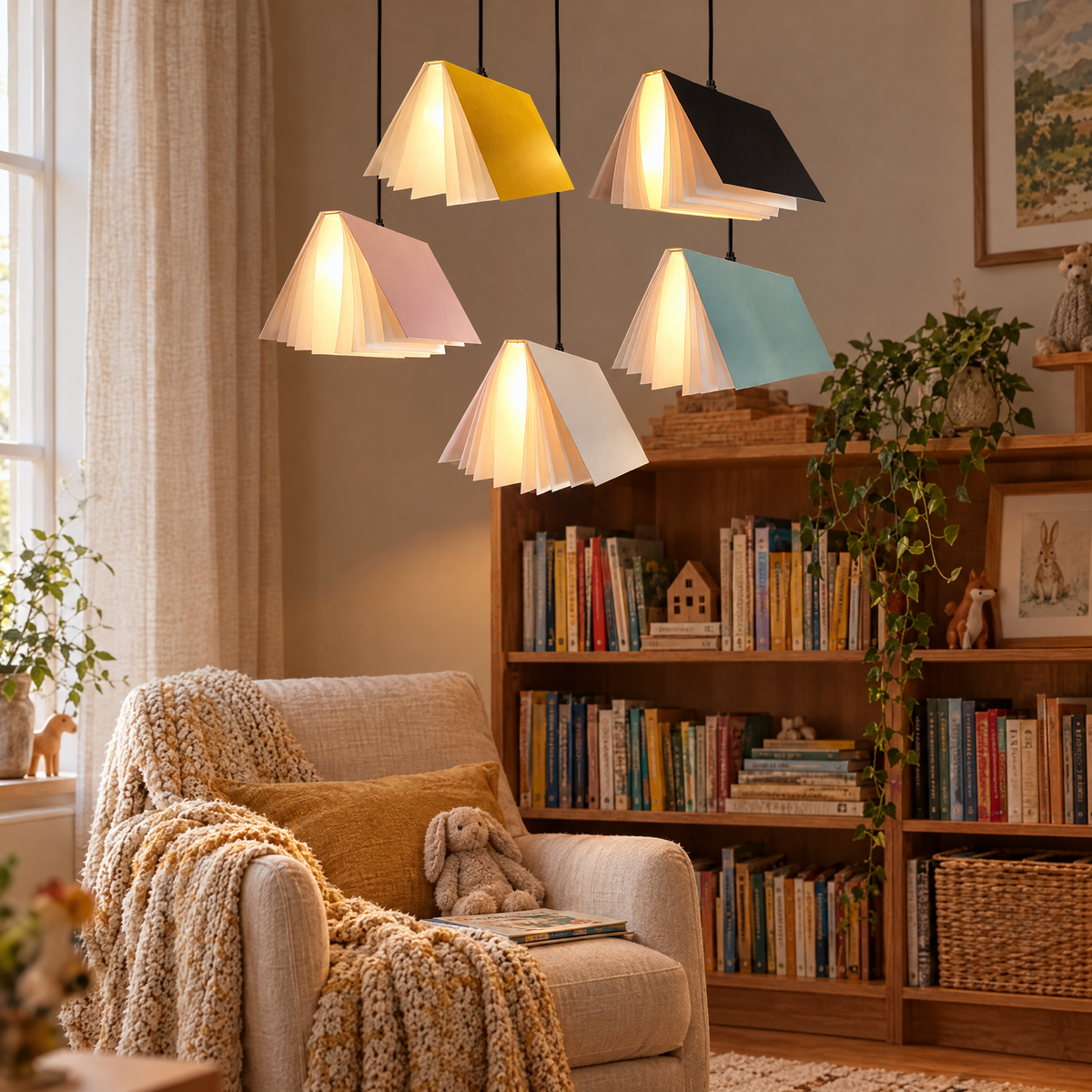 Flying Book Pendant Light | lifestyle