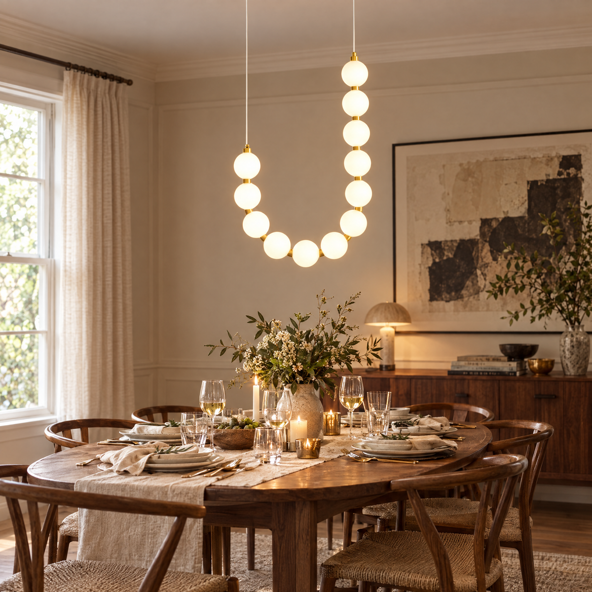 Art Pearl Necklace Chandelier | lifestyle