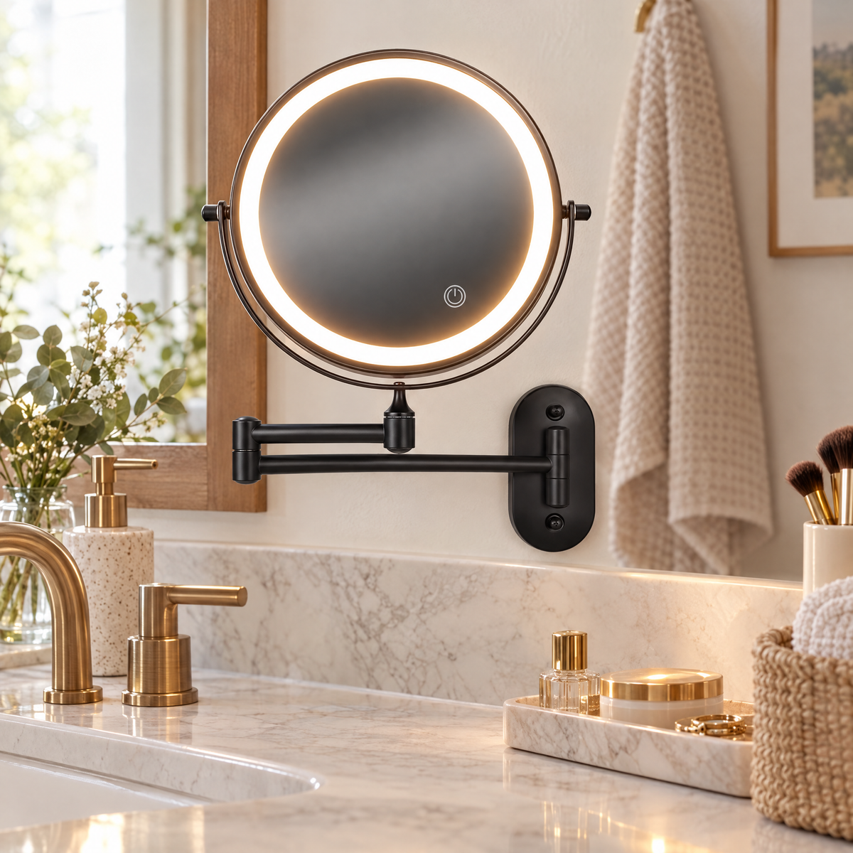 LED Magnifying Mirror with Adjustable Lighting | lifestyle
