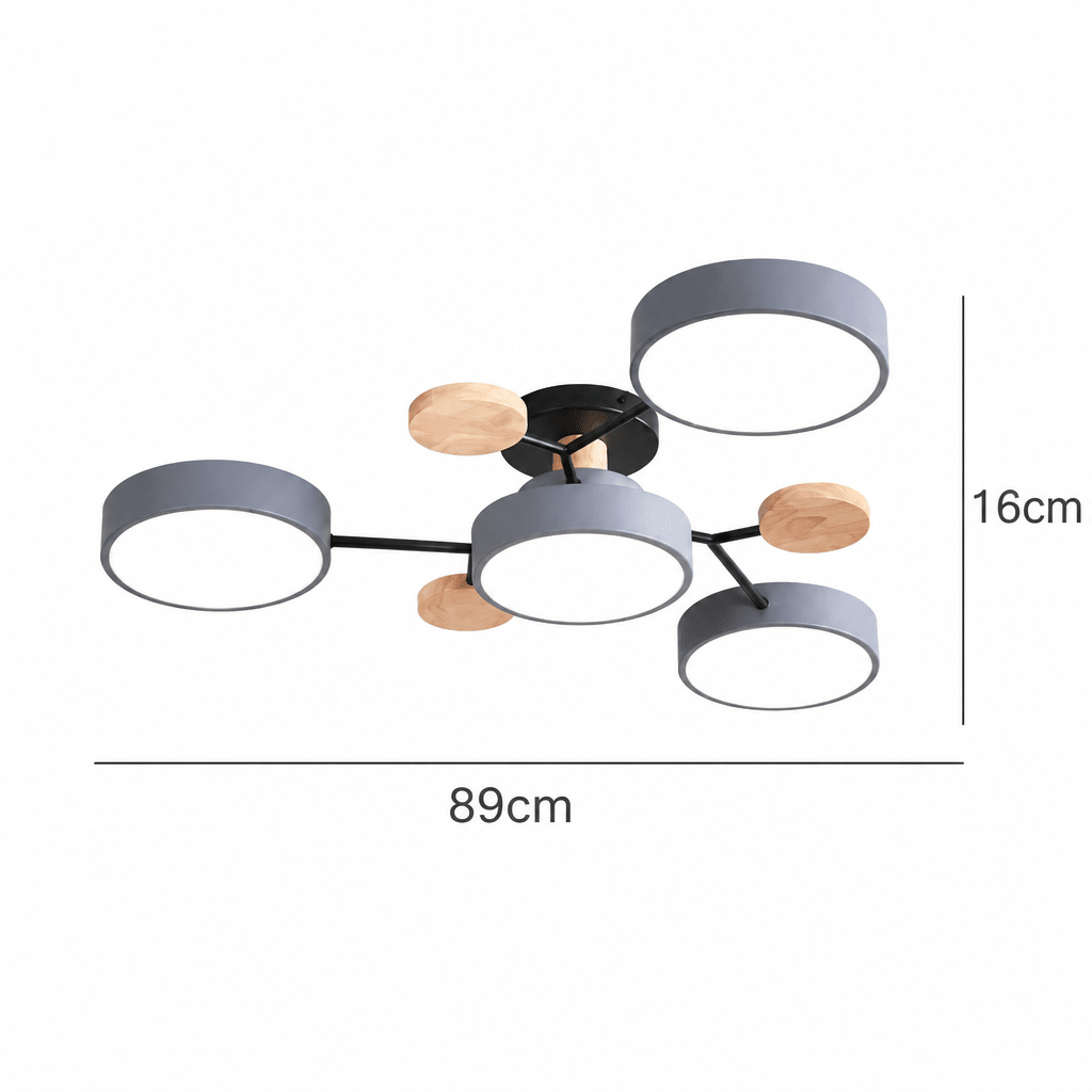 Round LED Ceiling Light with Minimalist Multi-Cup Design
