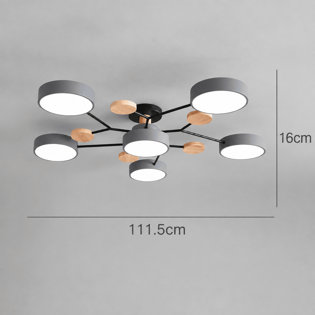 Round LED Ceiling Light with Minimalist Multi-Cup Design