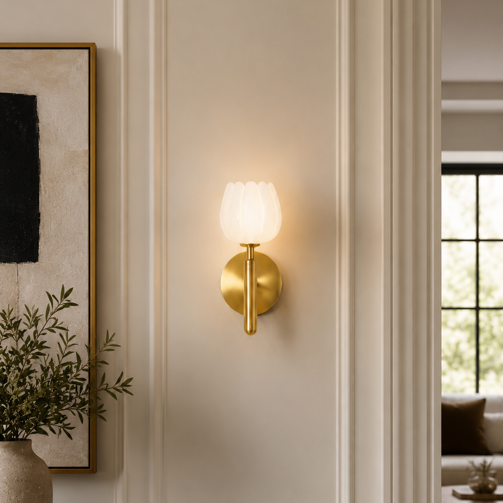 Modern Alabaster Wall Sconce