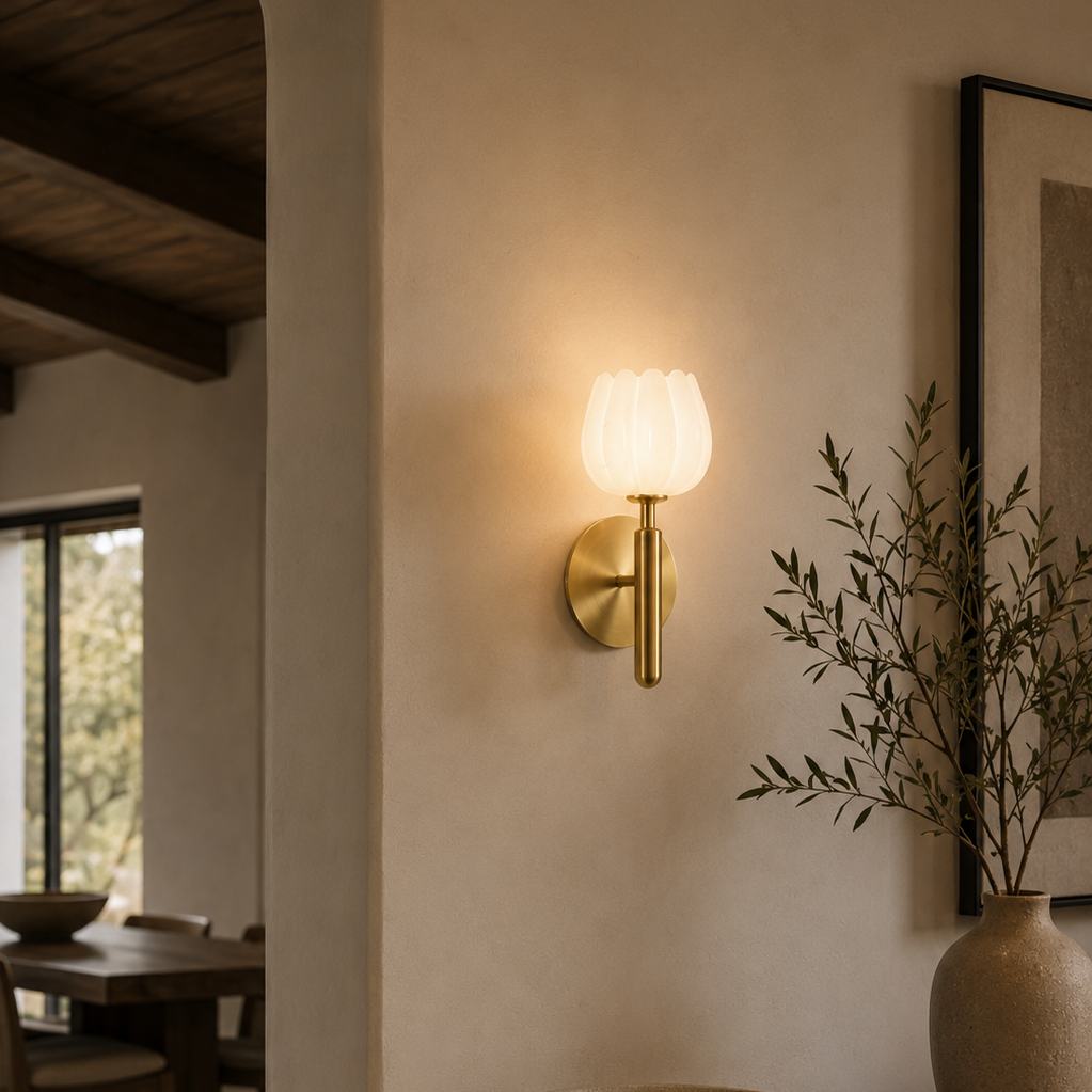 Modern Alabaster Wall Sconce