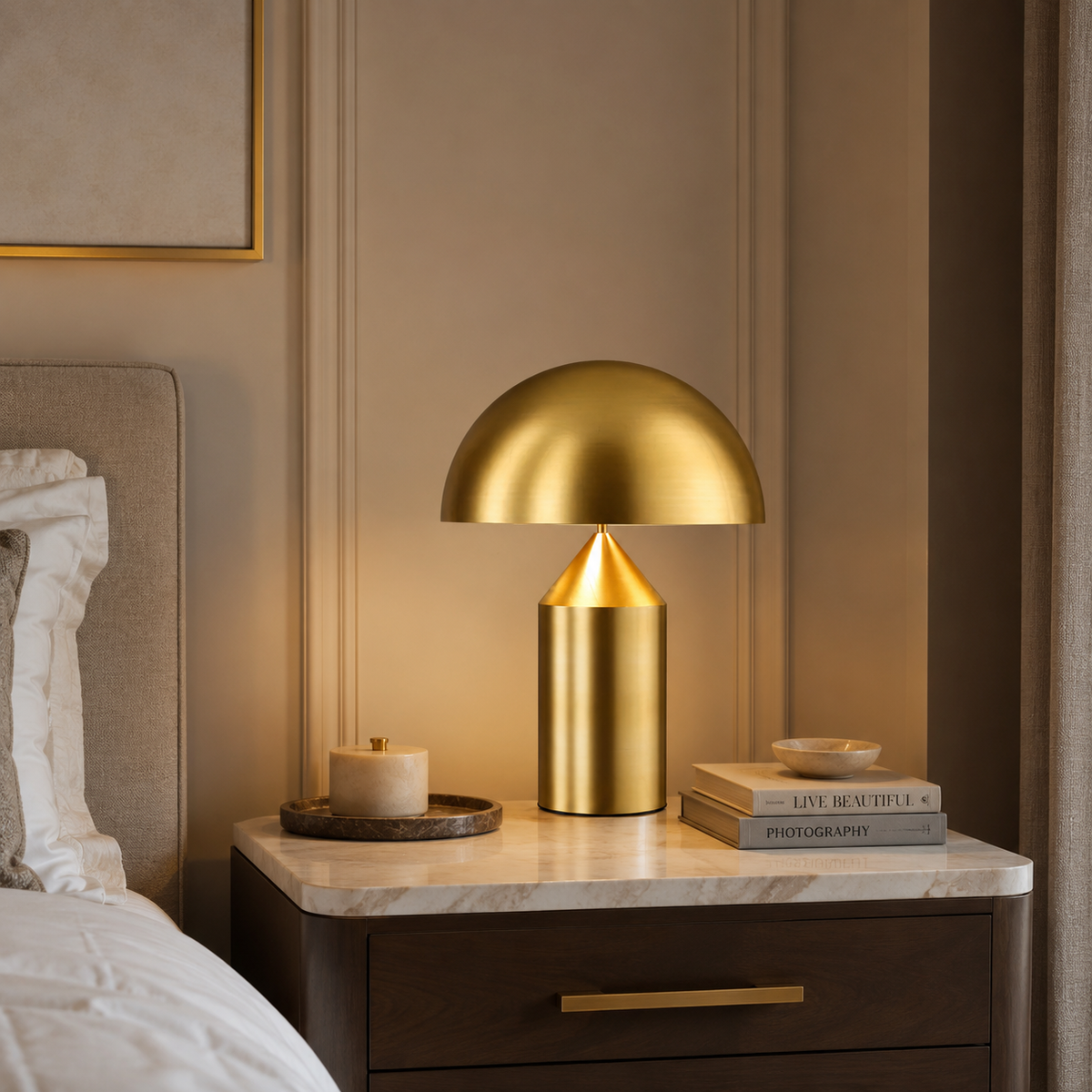 Modern Metal Mushroom Table Lamp