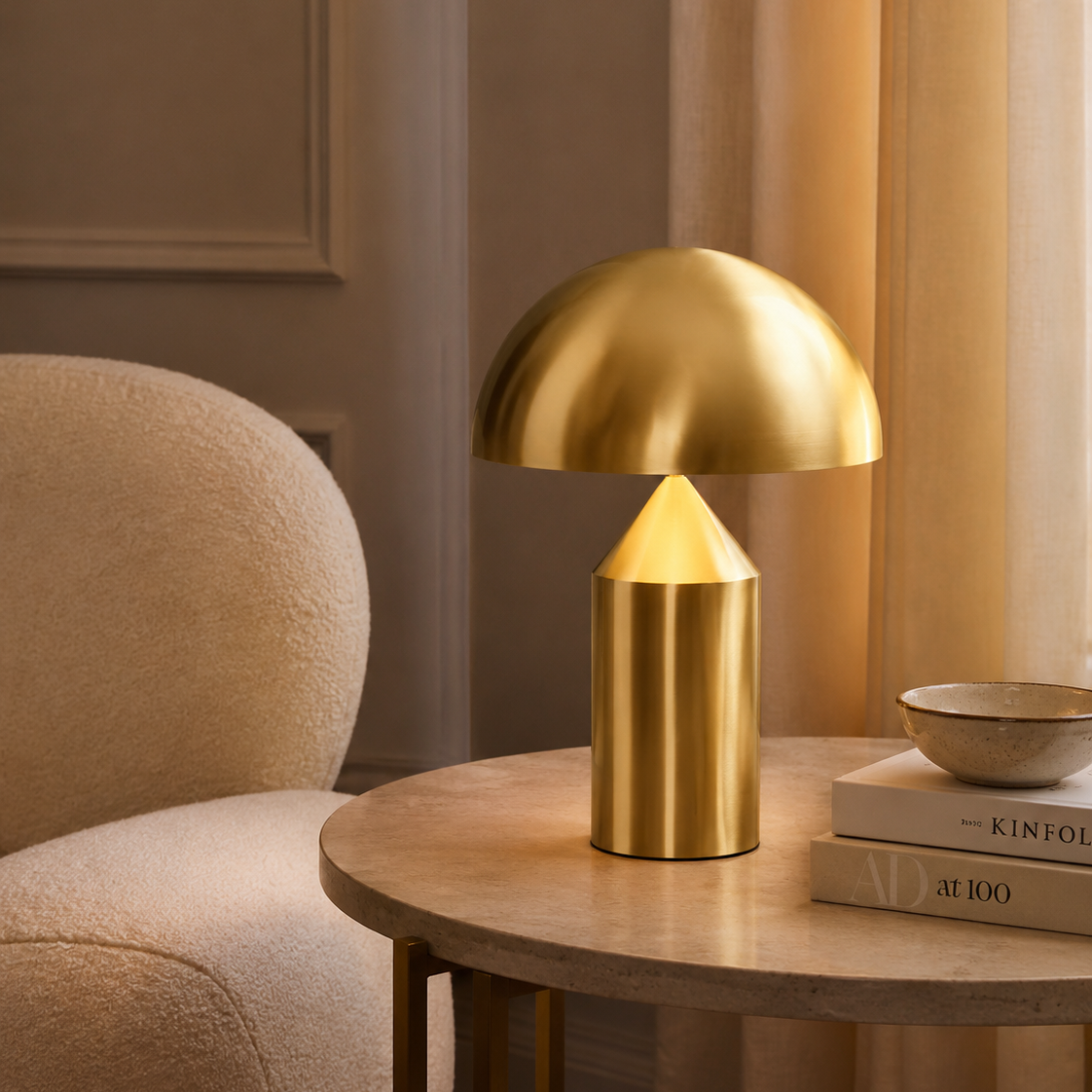 Modern Metal Mushroom Table Lamp