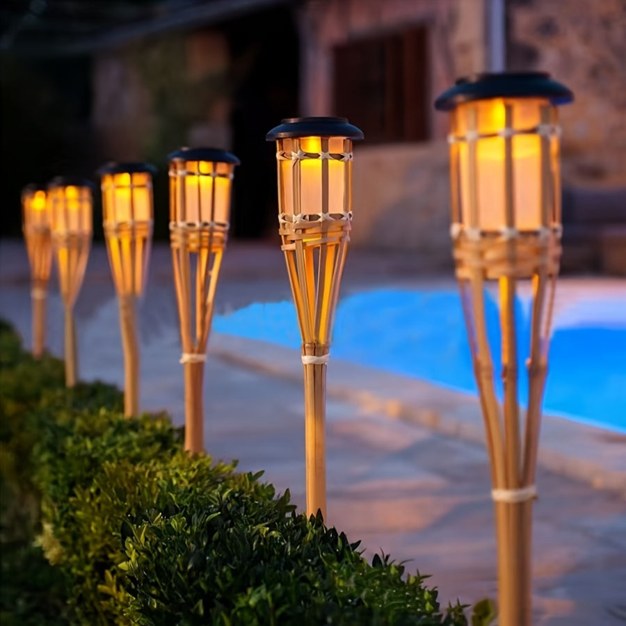 Solar Bamboo Flame Lights
