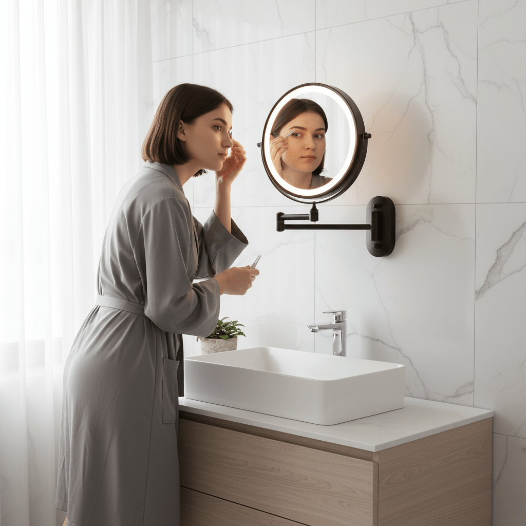LED Magnifying Mirror with Adjustable Lighting