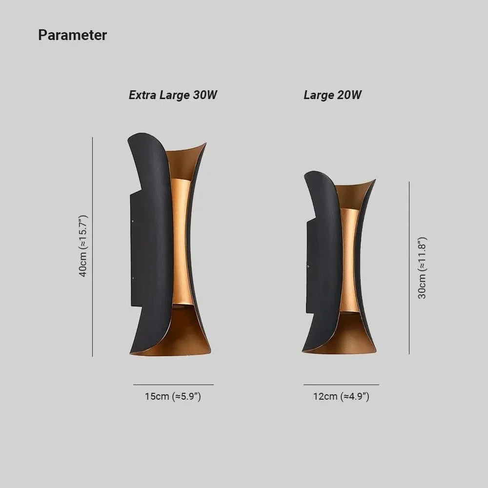 Curved LED Outdoor Wall Light with IP65 Weatherproofing