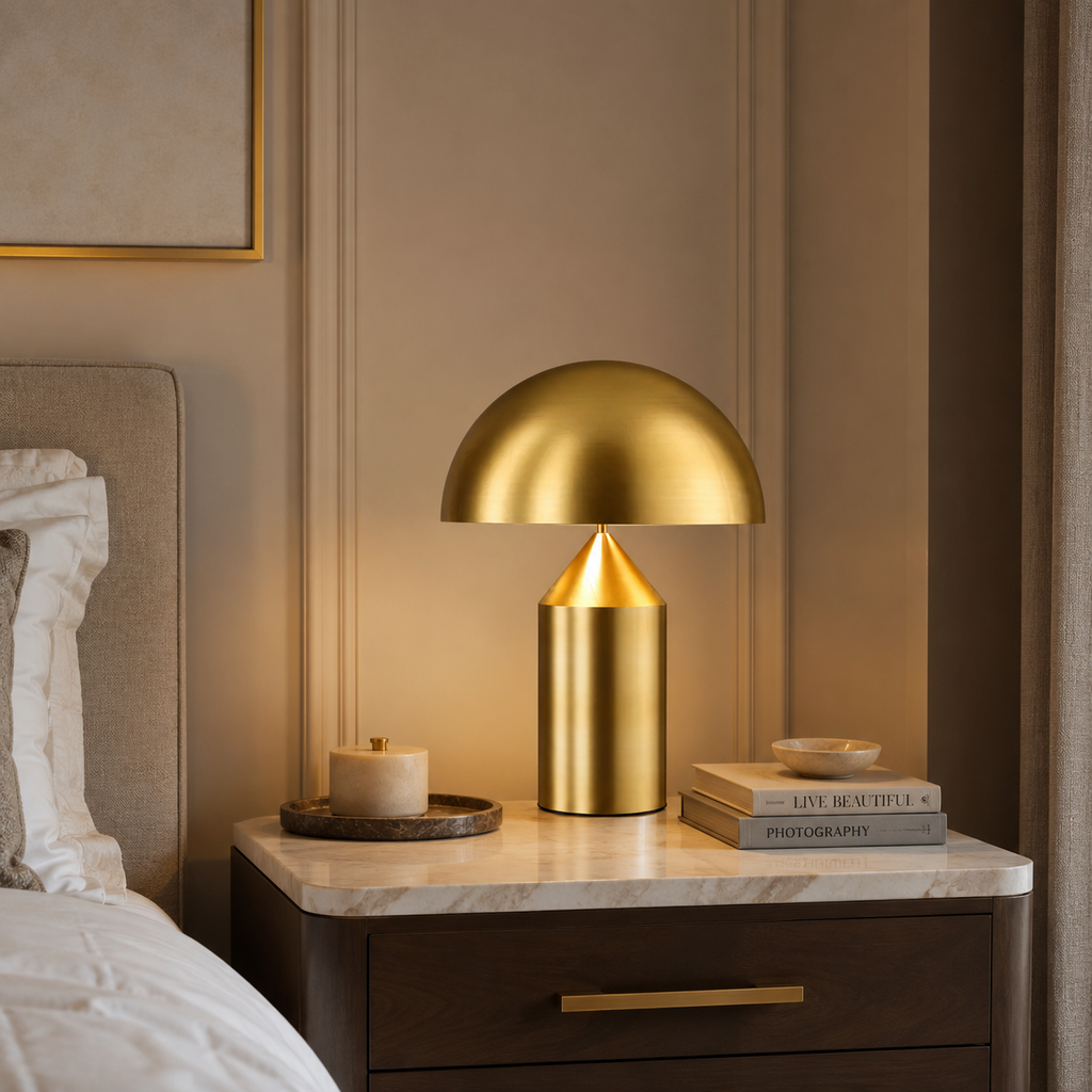 Modern Metal Mushroom Table Lamp