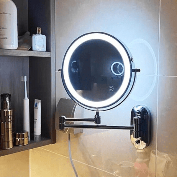 LED Magnifying Mirror with Adjustable Lighting