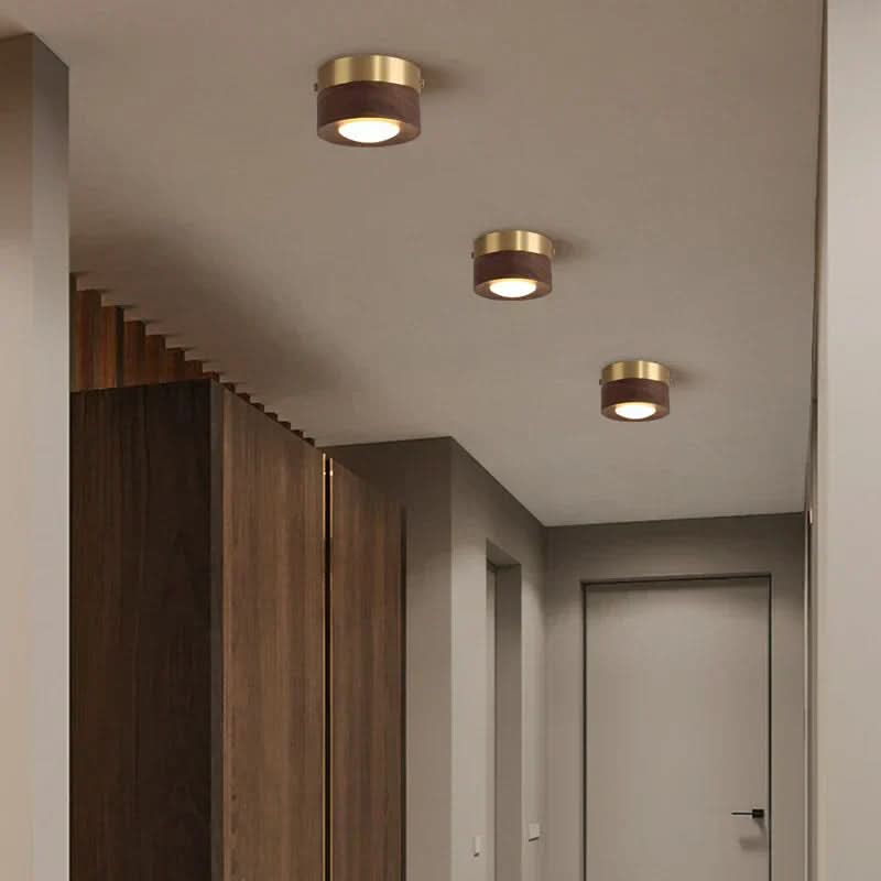 Energy-Saving Walnut Wood LED Lighting Fixture