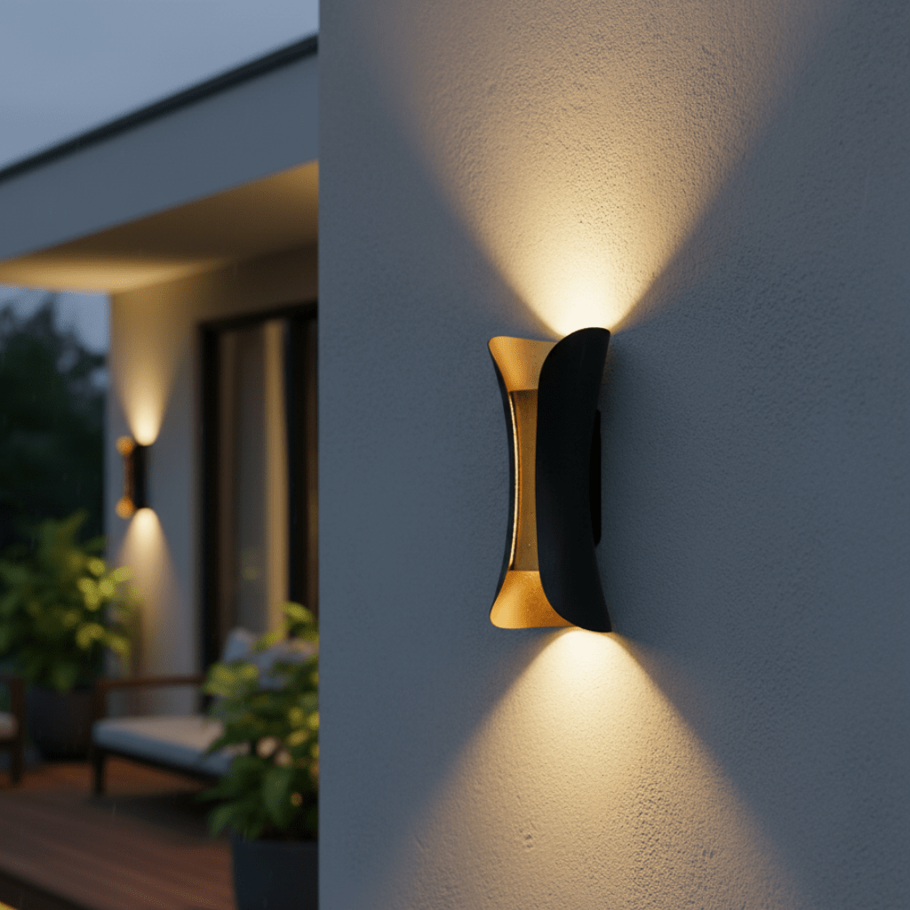 Curved LED Outdoor Wall Light with IP65 Weatherproofing