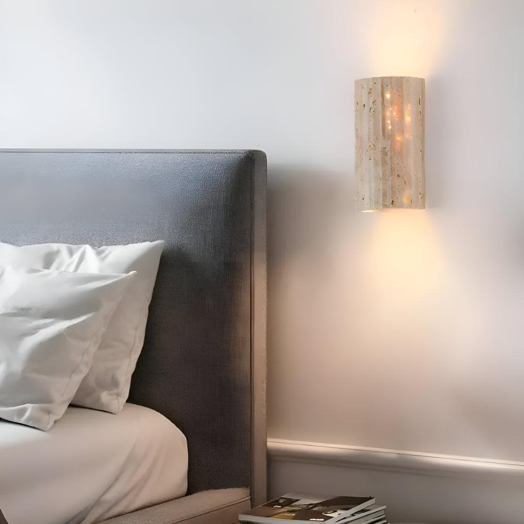 Natural Stone Wall Sconce With Warm LED Glow and Energy-Efficient Design