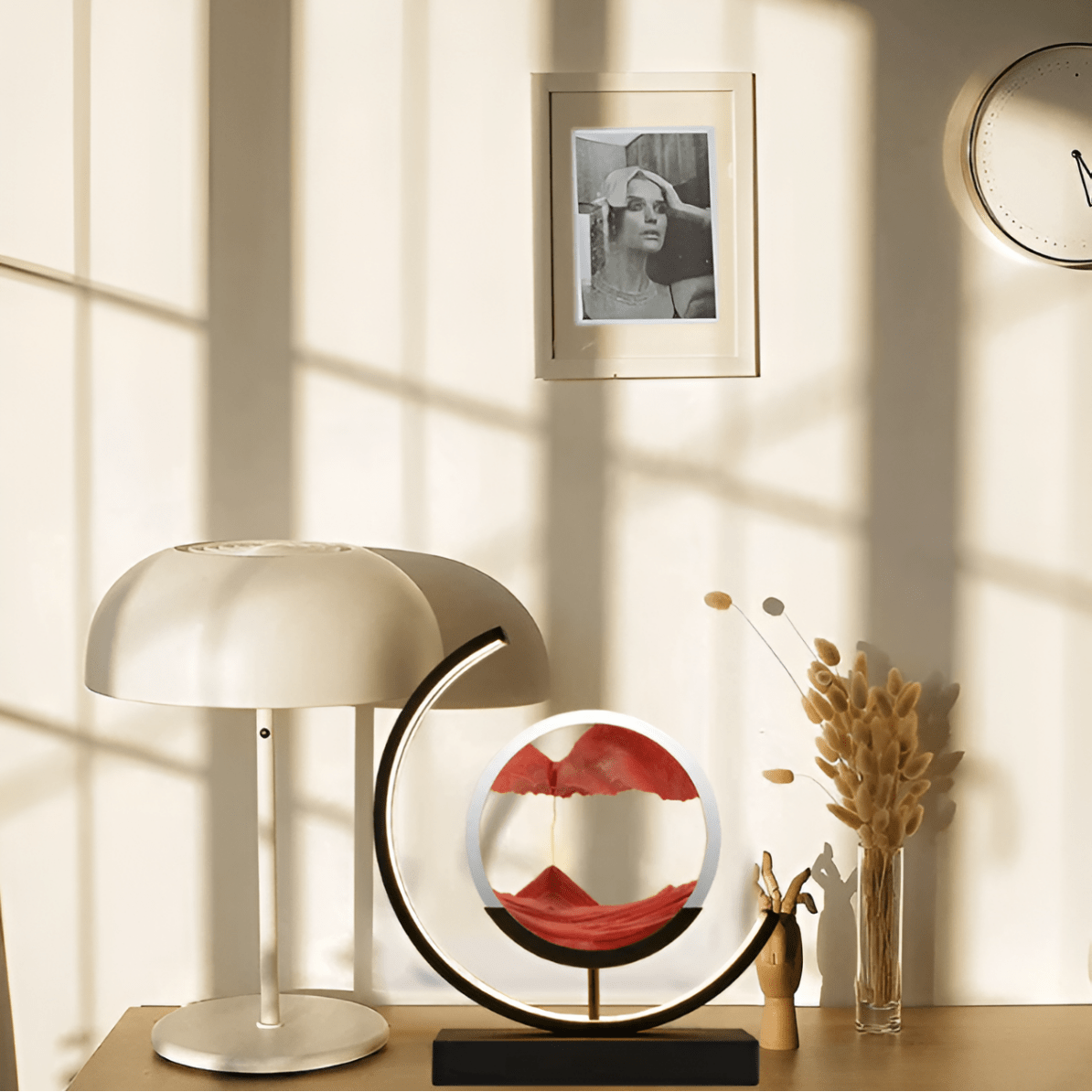 Moving Sand Art Lamp with Remote-Controlled Color Light