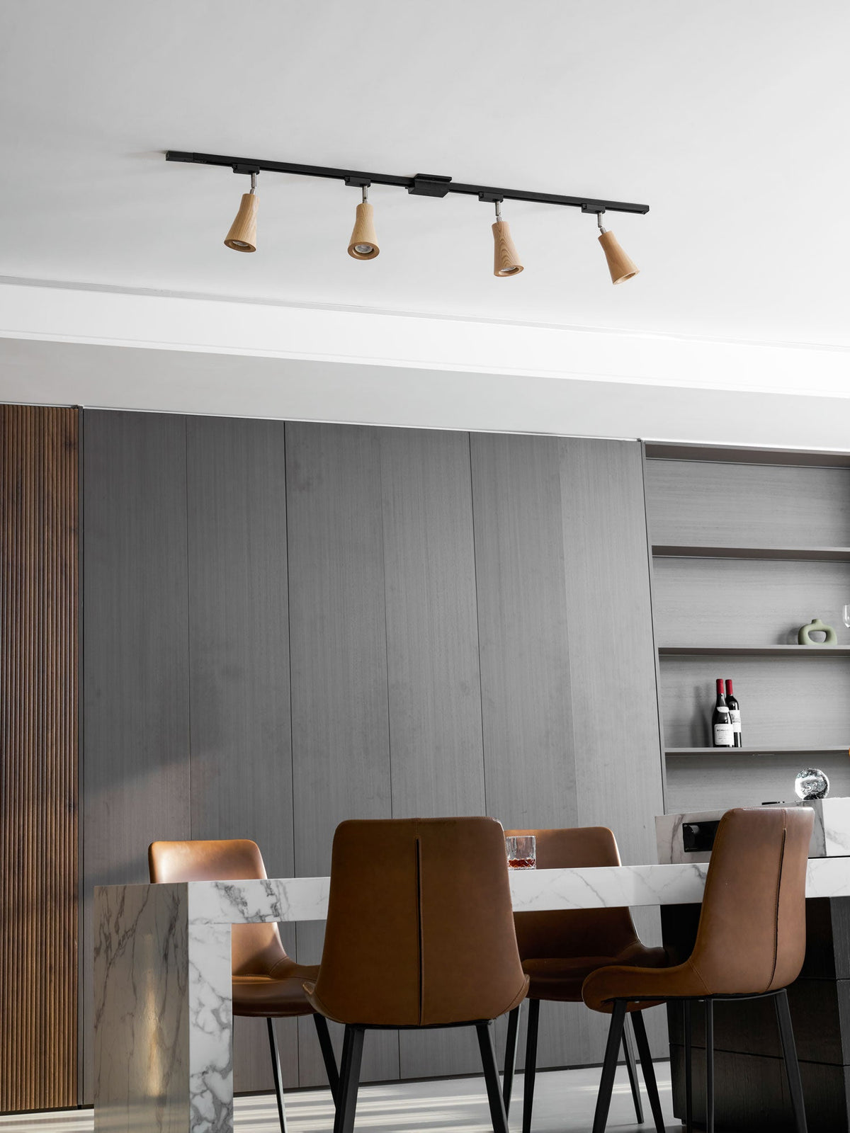Wood Track Ceiling Lamp