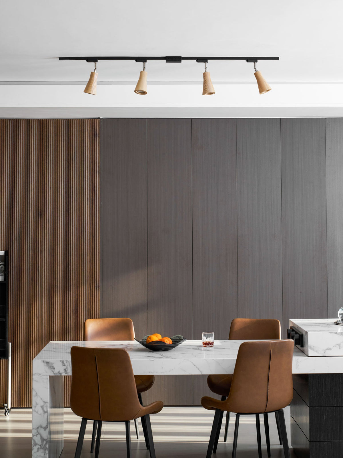 Wood Track Ceiling Lamp