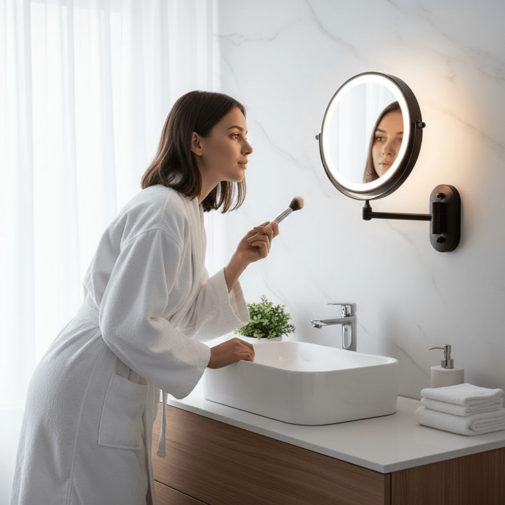 LED Magnifying Mirror with Adjustable Lighting