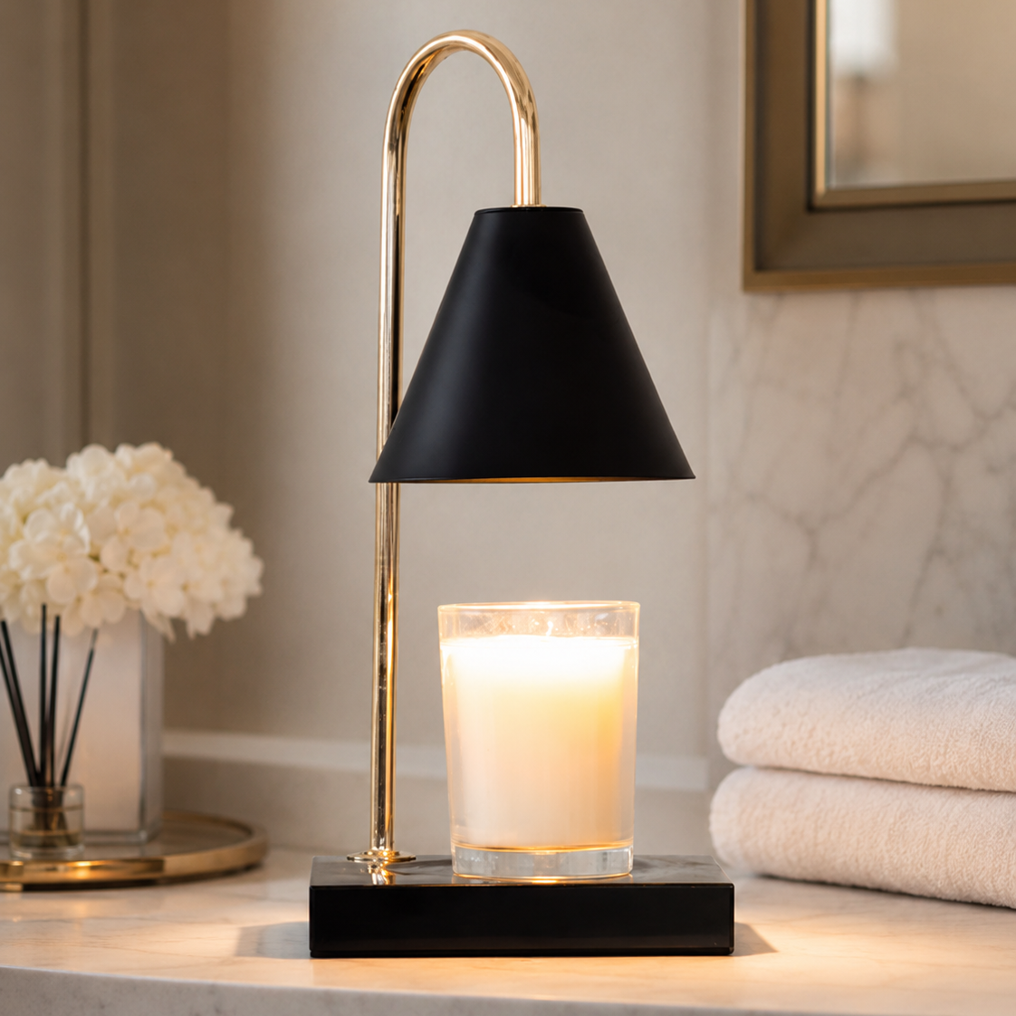 Aurora Marble Candle Warmer Lamp