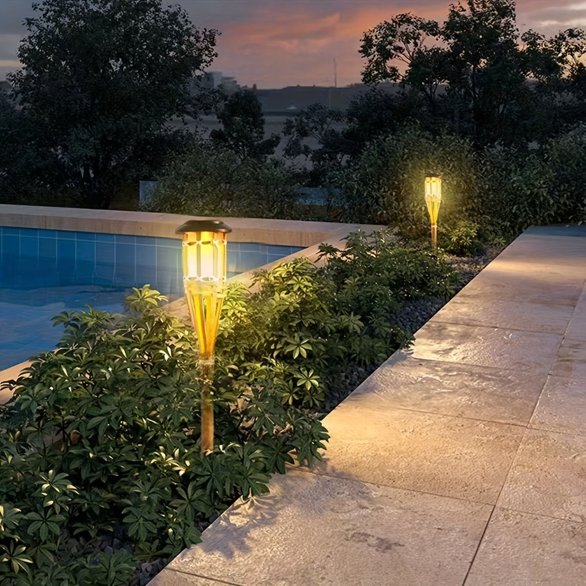 Solar Bamboo Flame Lights