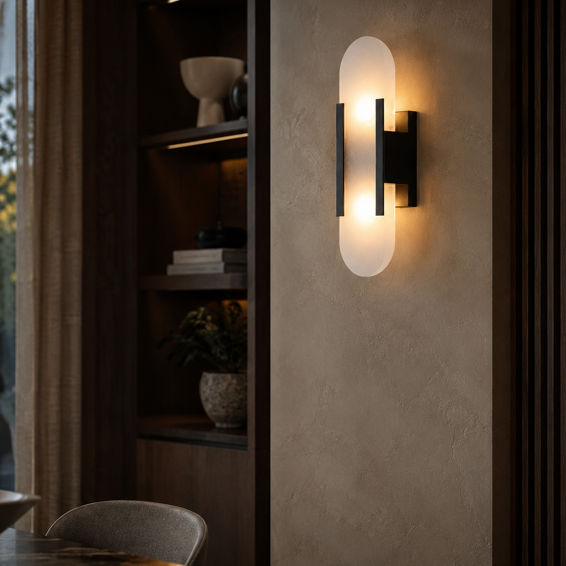 Elongated Alabaster Wall Sconce