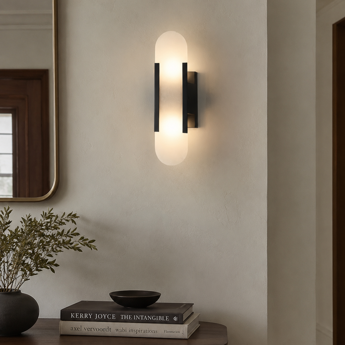Elongated Alabaster Wall Sconce