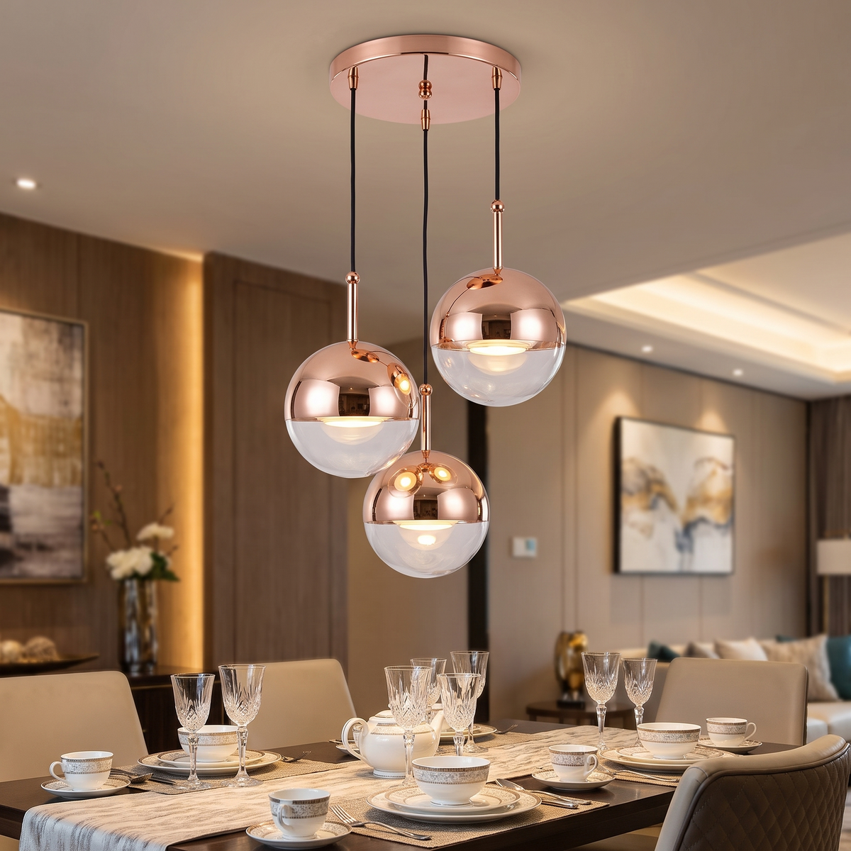 Restaurant Art LED Pendant Light Rose Gold lifestyle