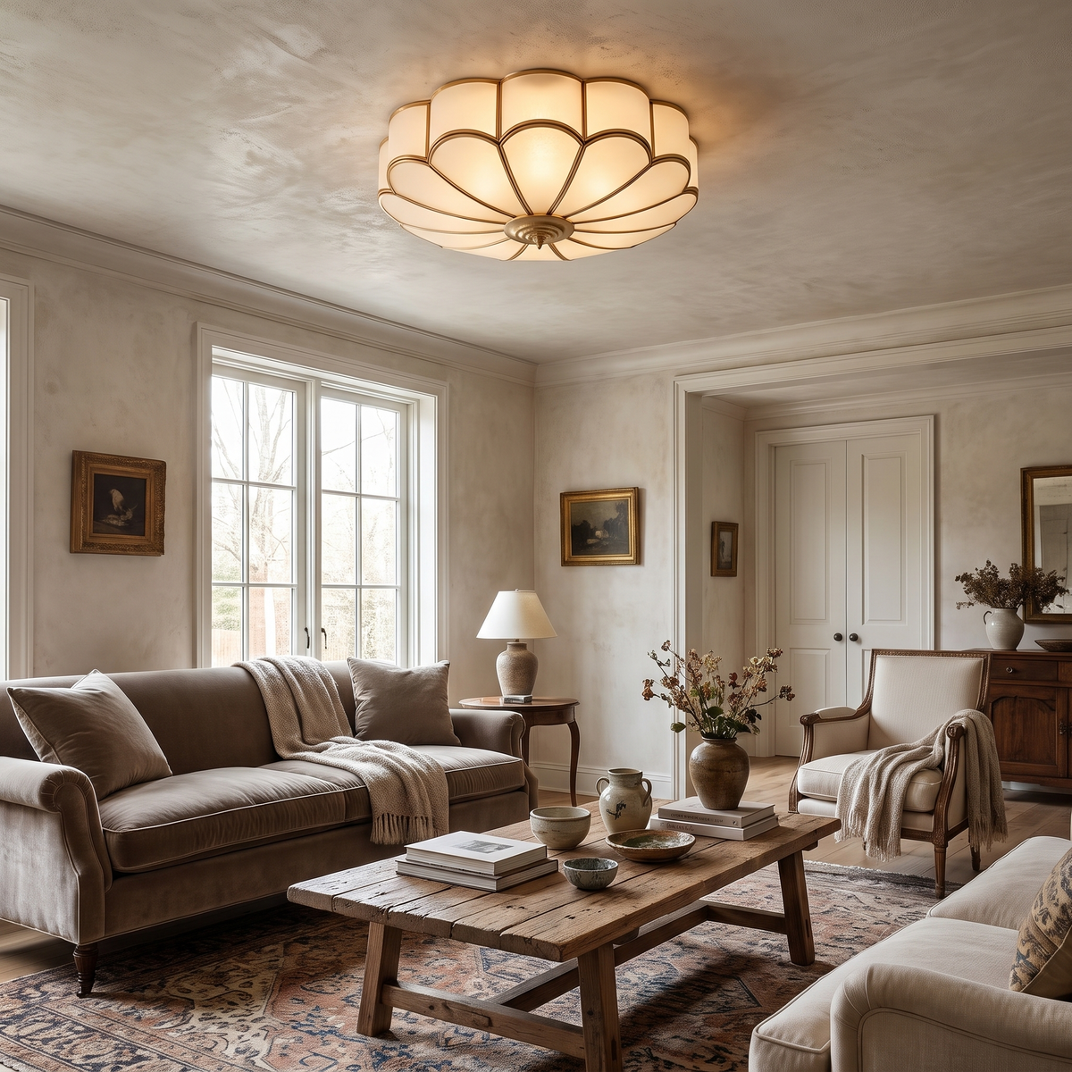 Flower Shape Glass Recessed Ceiling Light | lifestyle