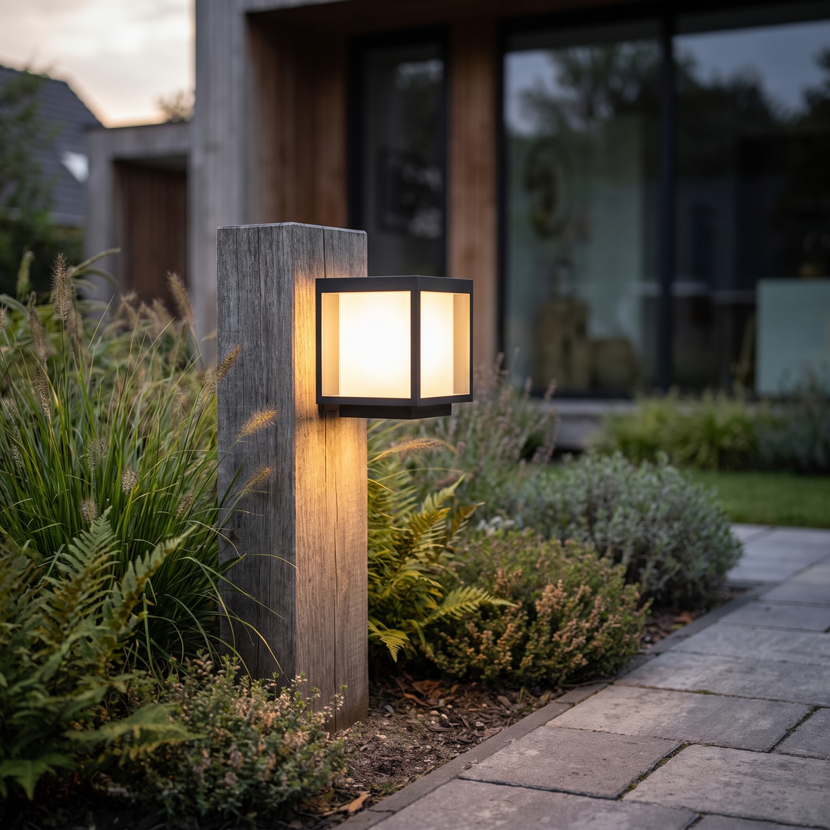 Square Frame Post Outdoor Light | lifestyle