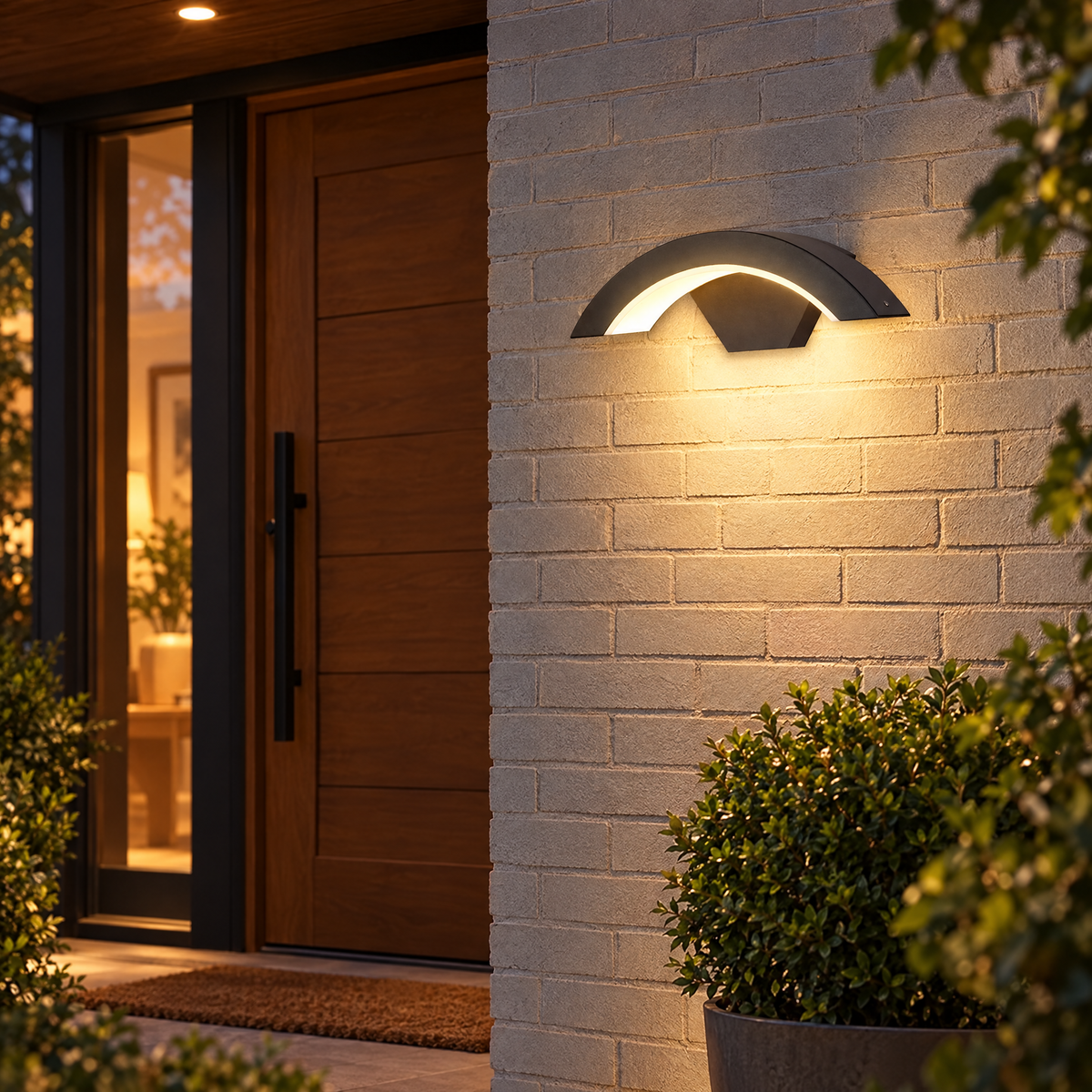 Curved Outdoor Wall Light | lifestyle