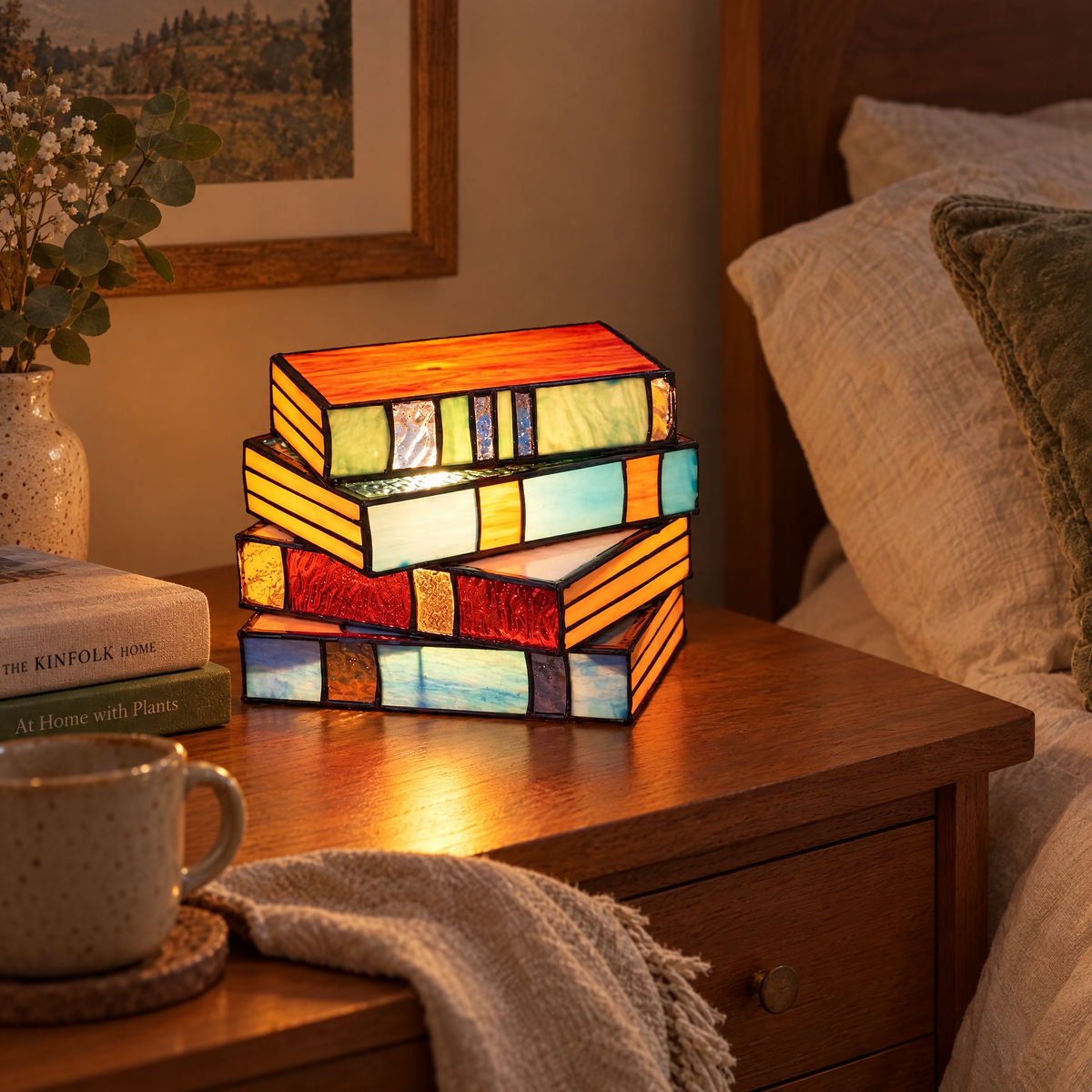 Stained Glass Book Lamp | lifestyle