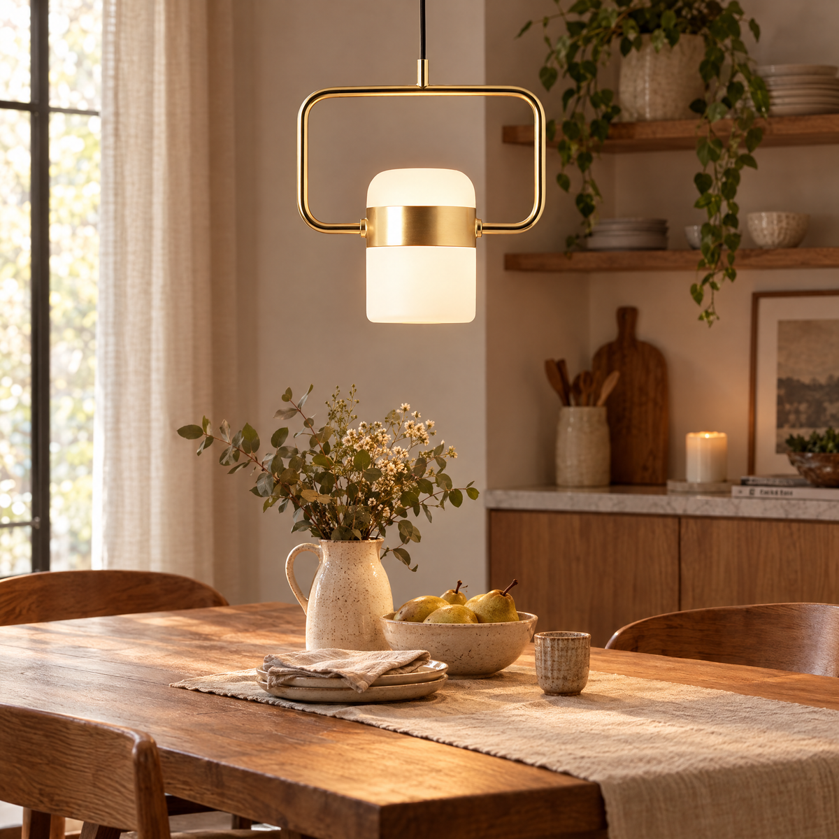 Adjustable Glass Pendant Light | lifestyle