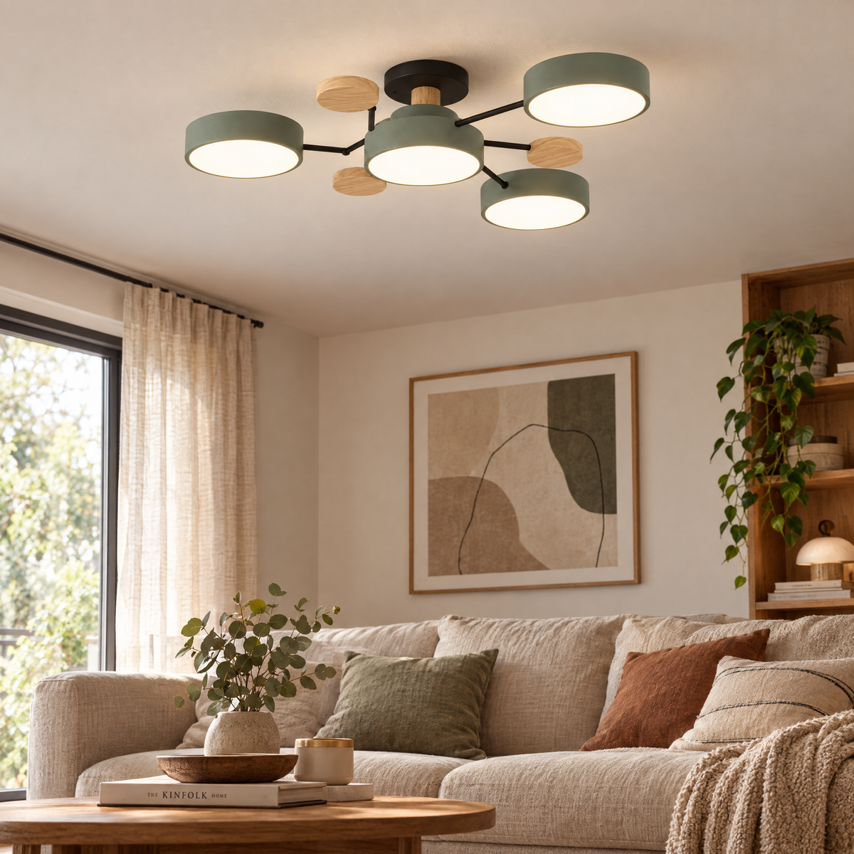 Round LED Ceiling Light with Minimalist Multi-Cup Design | lifestyle