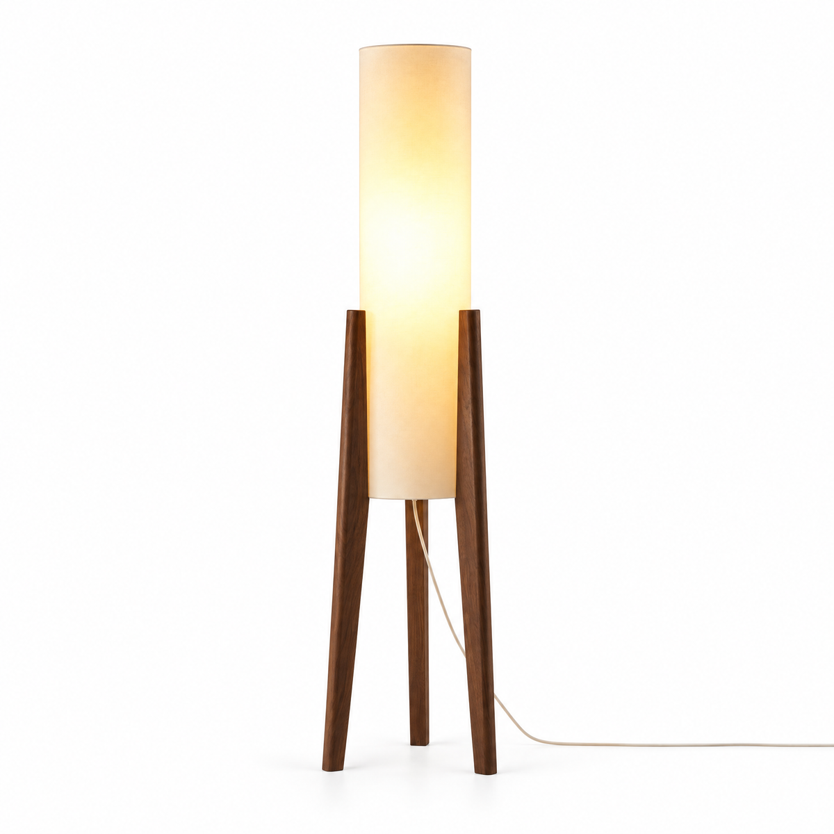 Scandinavian Walnut Floor Lamp with Dimmable LED Light | g0