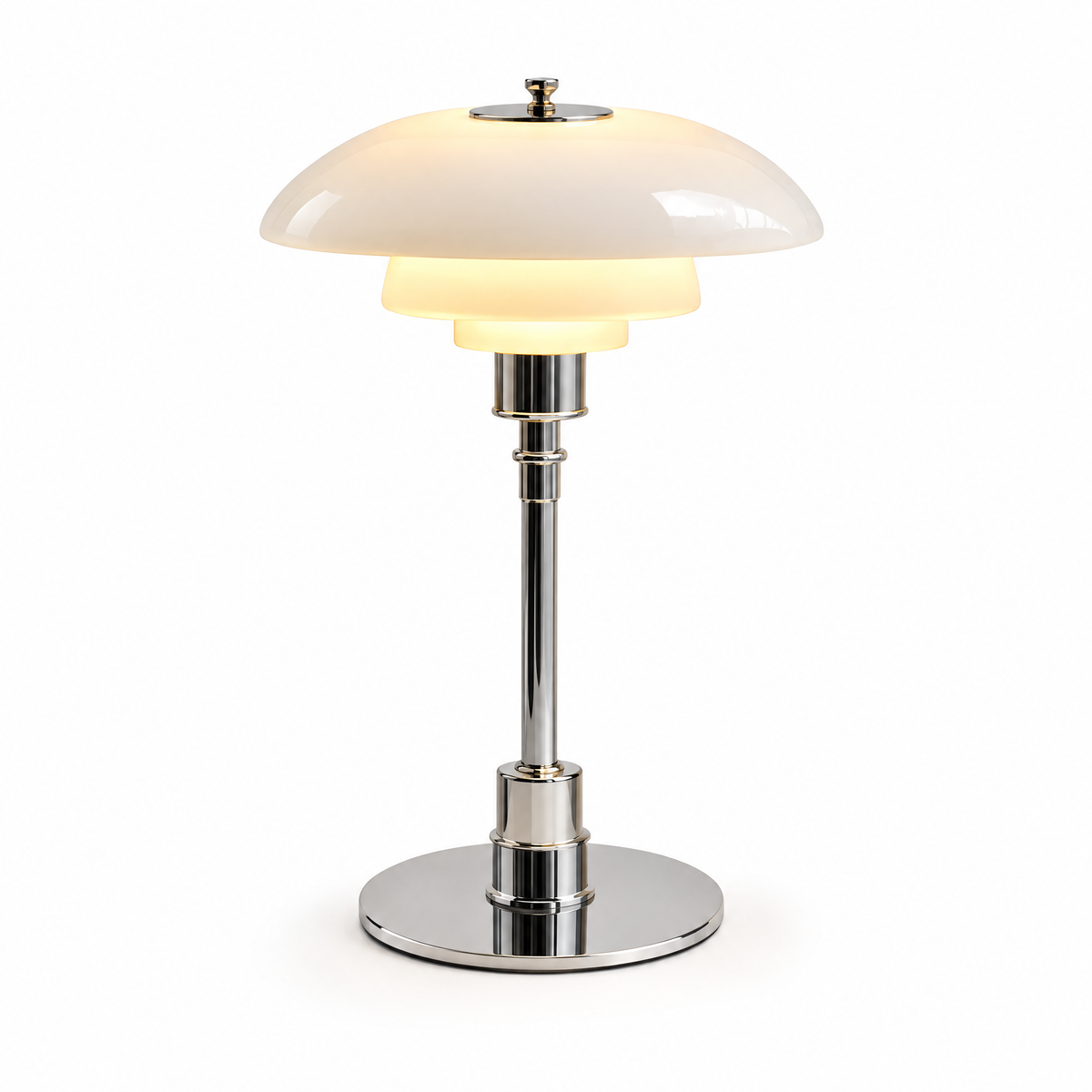 Modern Mushroom Bedside Table Lamp With Warm LED Glow and Layered Shade | g0