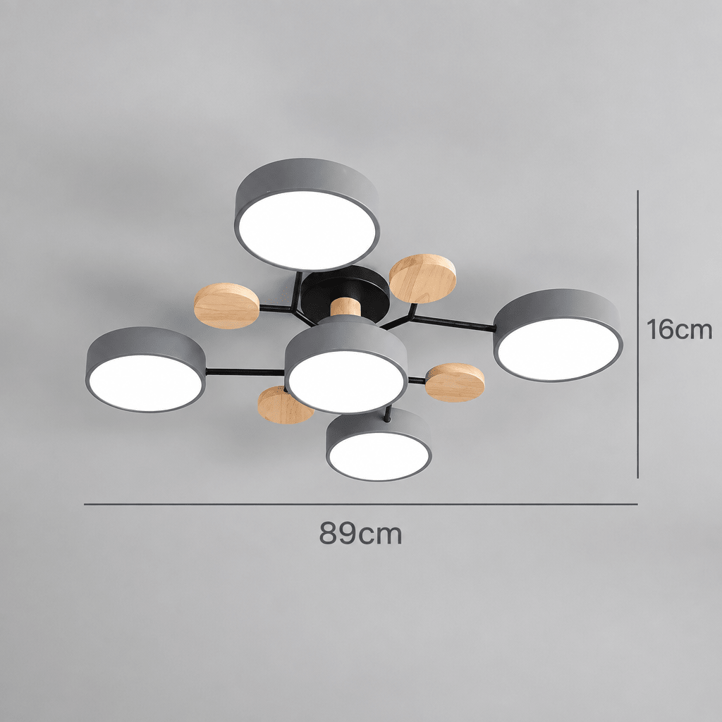 Round LED Ceiling Light with Minimalist Multi-Cup Design
