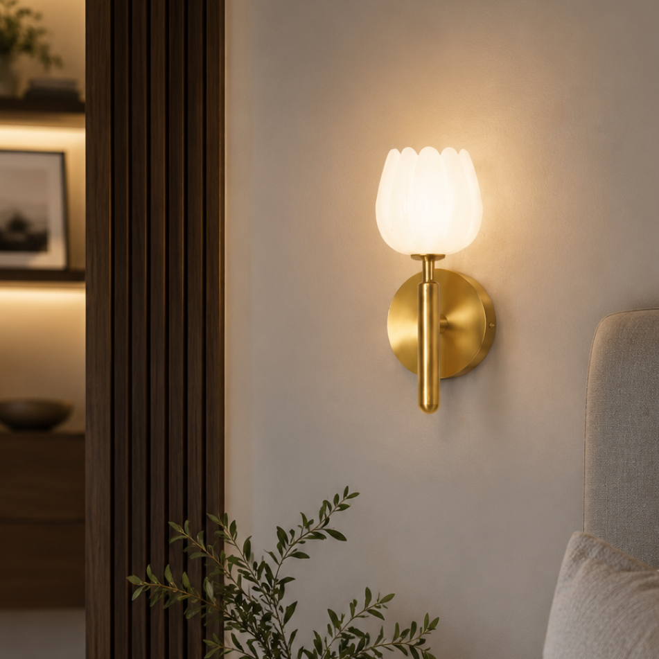Modern Alabaster Wall Sconce