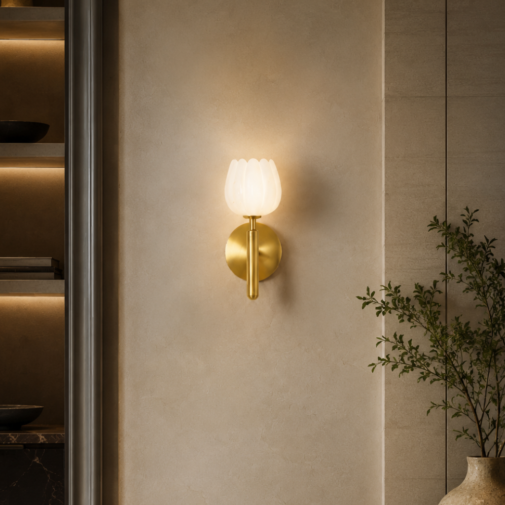 Modern Alabaster Wall Sconce